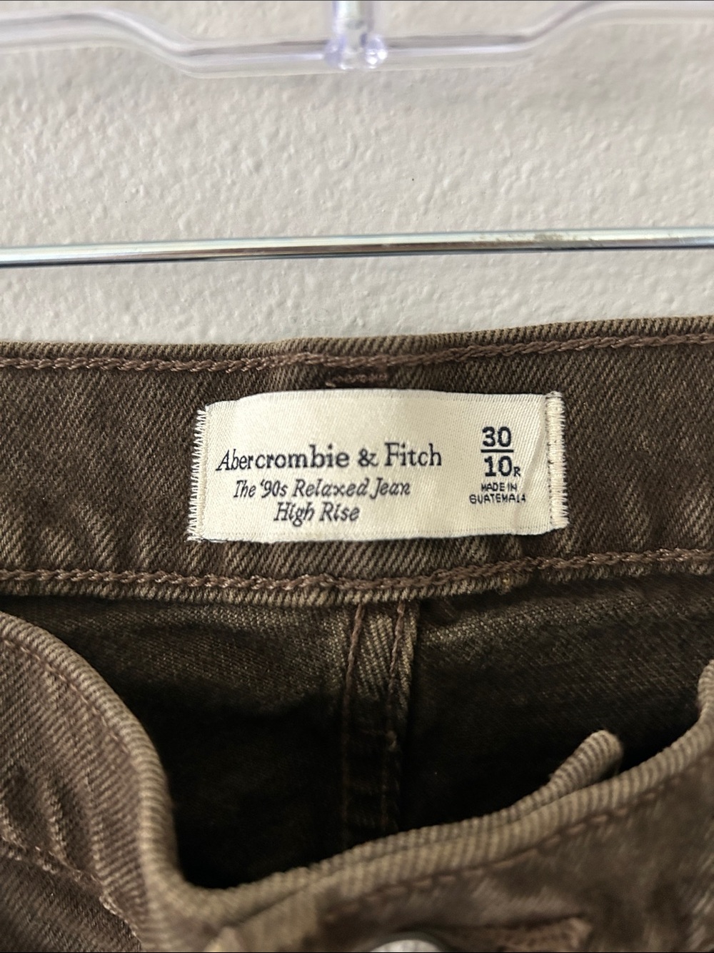 Abercrombie & Fitch the 90s relaxed Jeans high-rise faded brown women’s size 30 - Picture 2 of 6